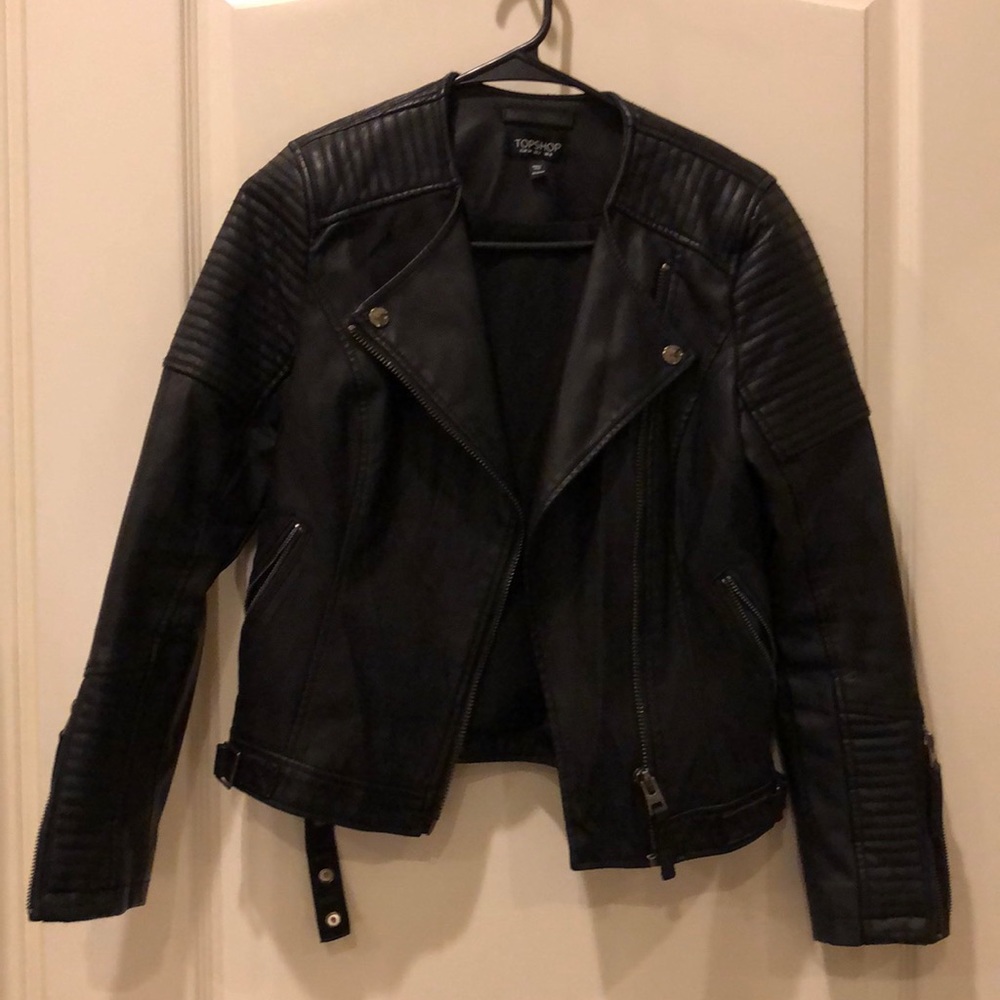 Topshop (Vegan) Leather Moto Jacket (size 2)
